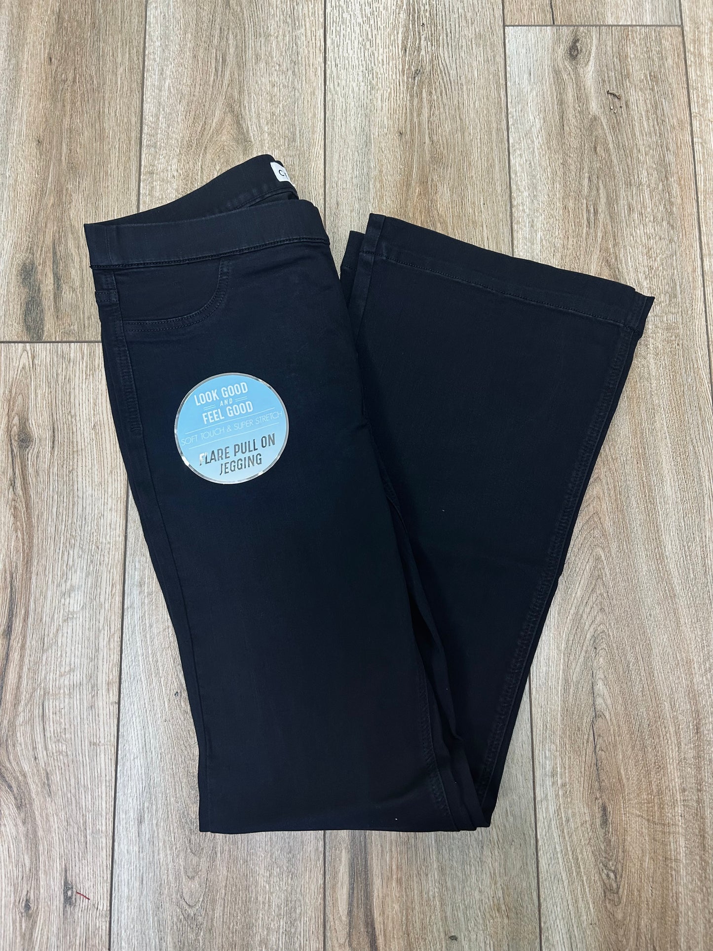 Cello Black Mid Rise Pull On Flares AB35173