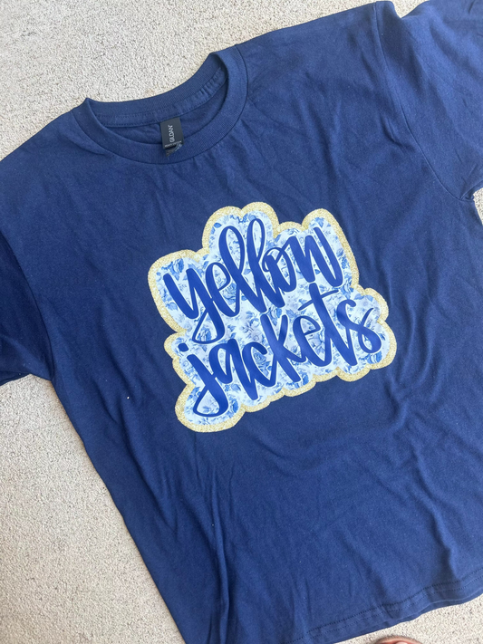 Yellow Jackets Floral Grand Millennial Tee