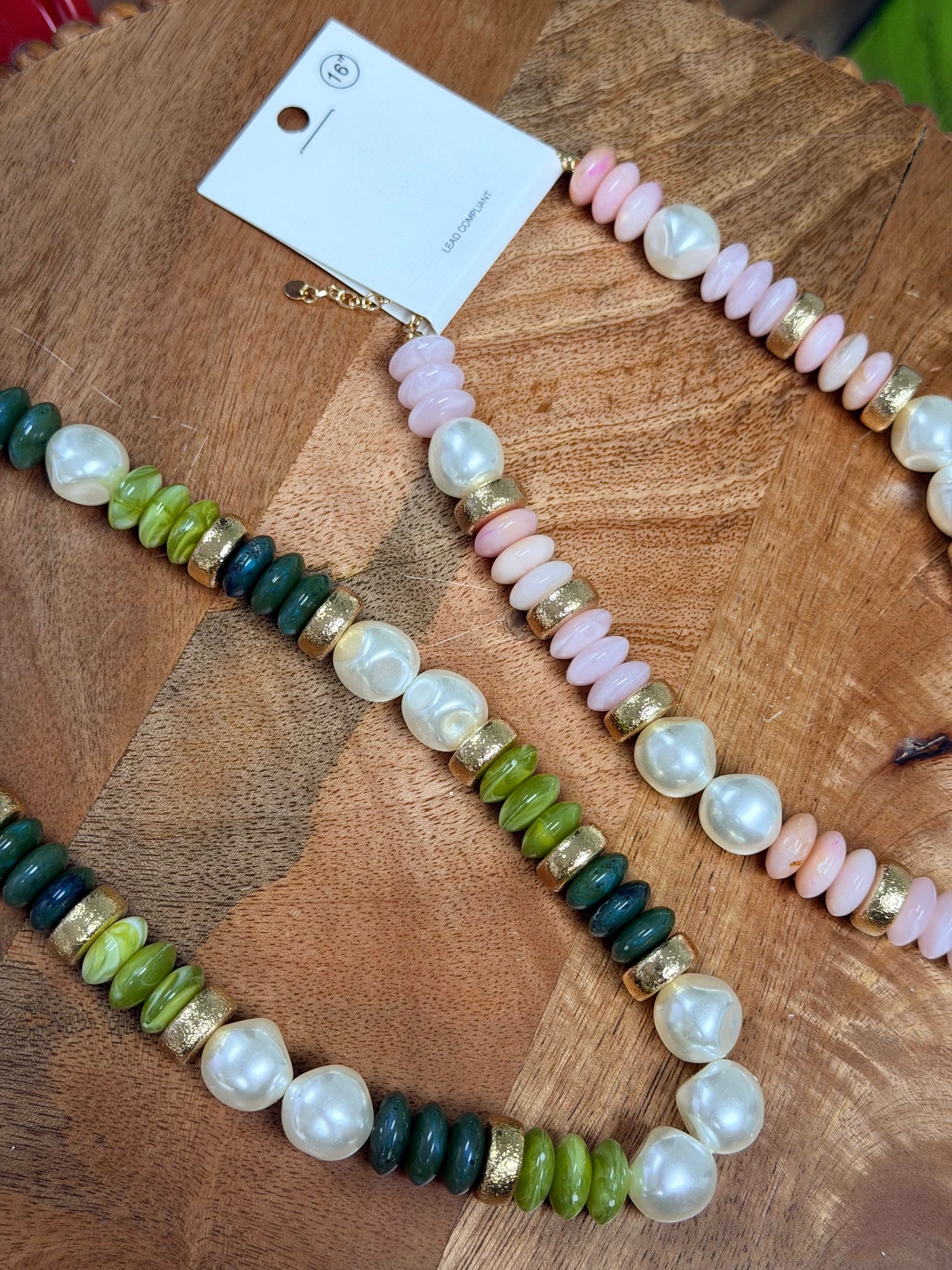 Beaded Necklaces with Gold & Pearls