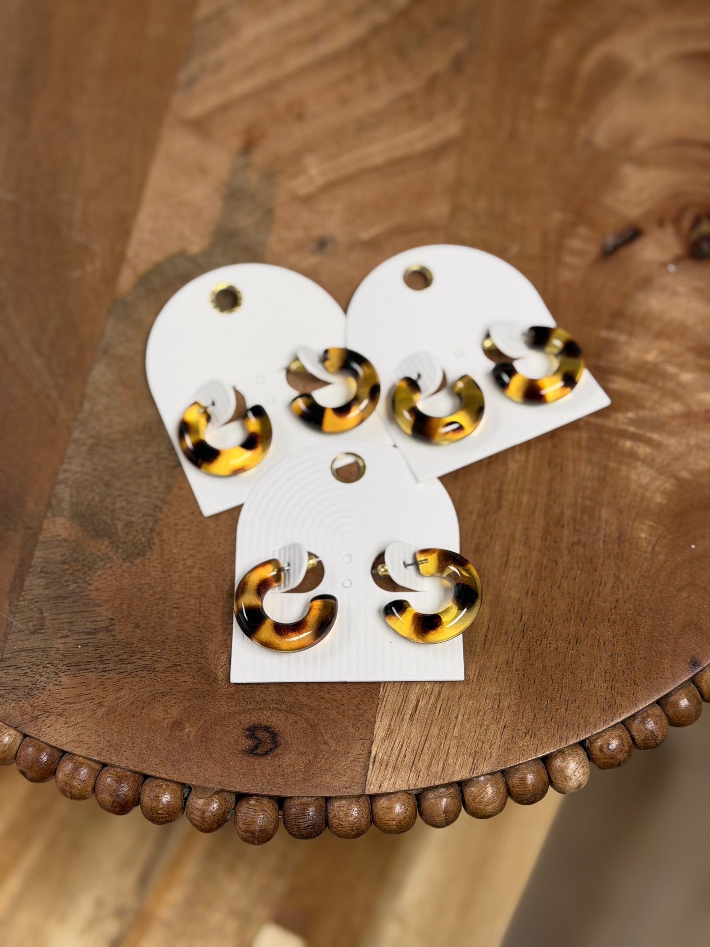 Small Tortoise Resin Hoops