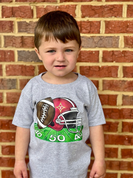 Helmet and Football Field T-Shirt