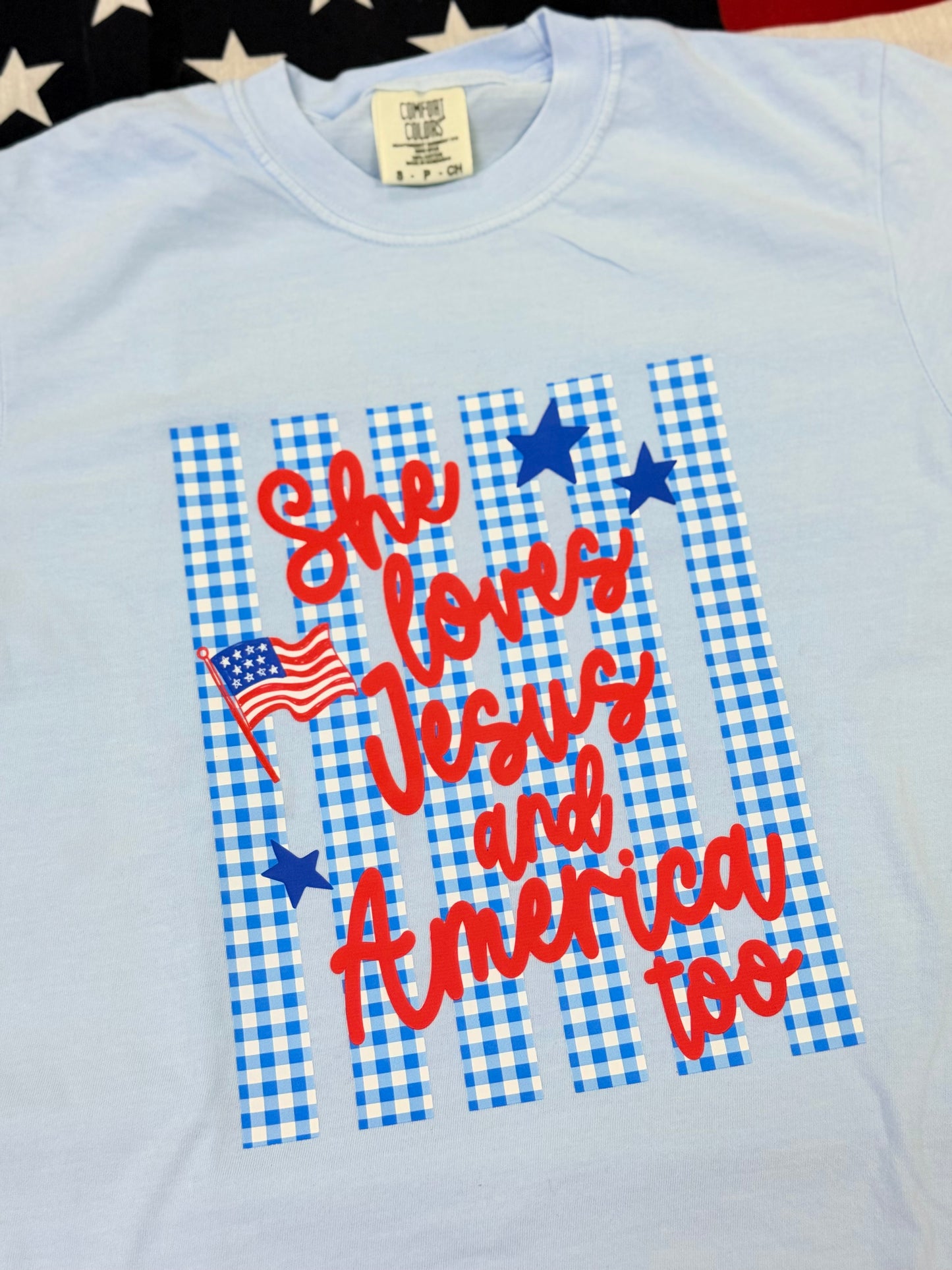 Loves Jesus & America - Comfort Color Tee