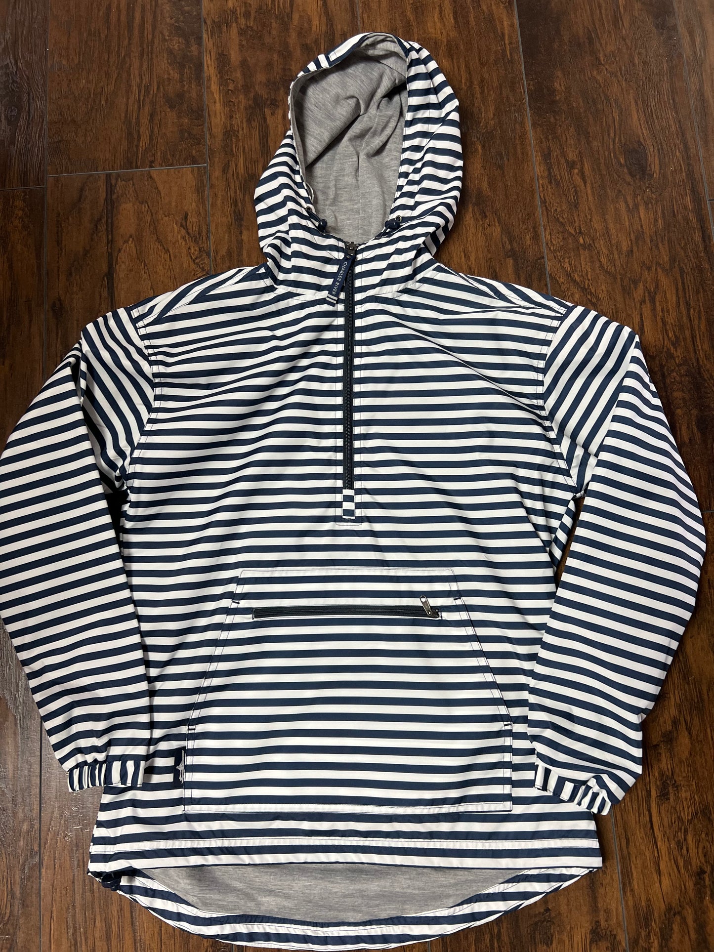 CR Anorak Pullover Raincoat - Navy/White Stripe