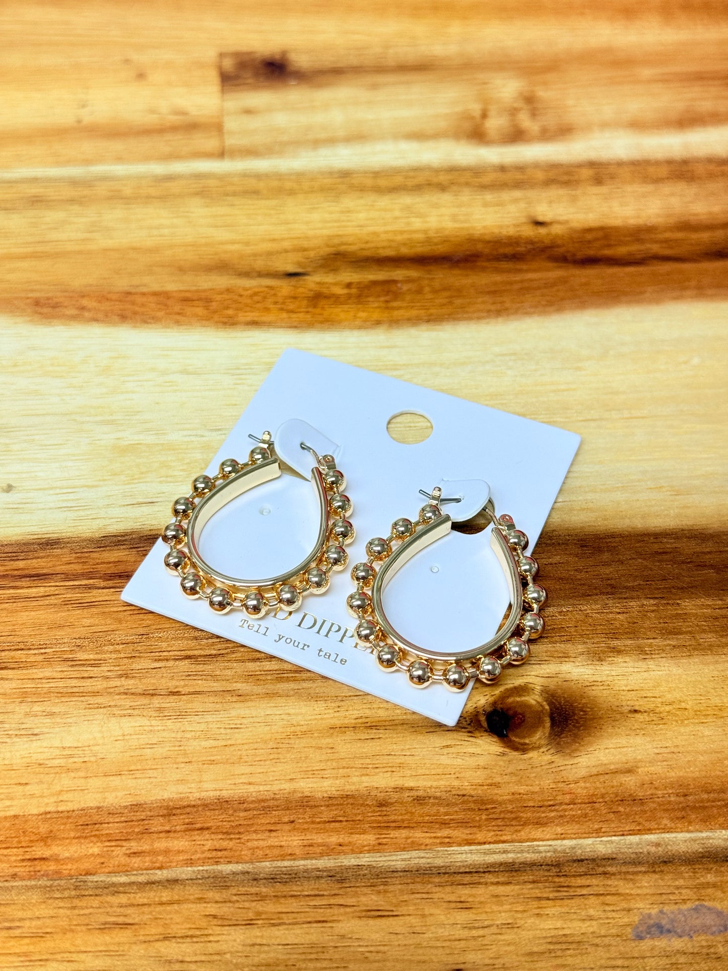 GS Dotted Teardrop Hoops