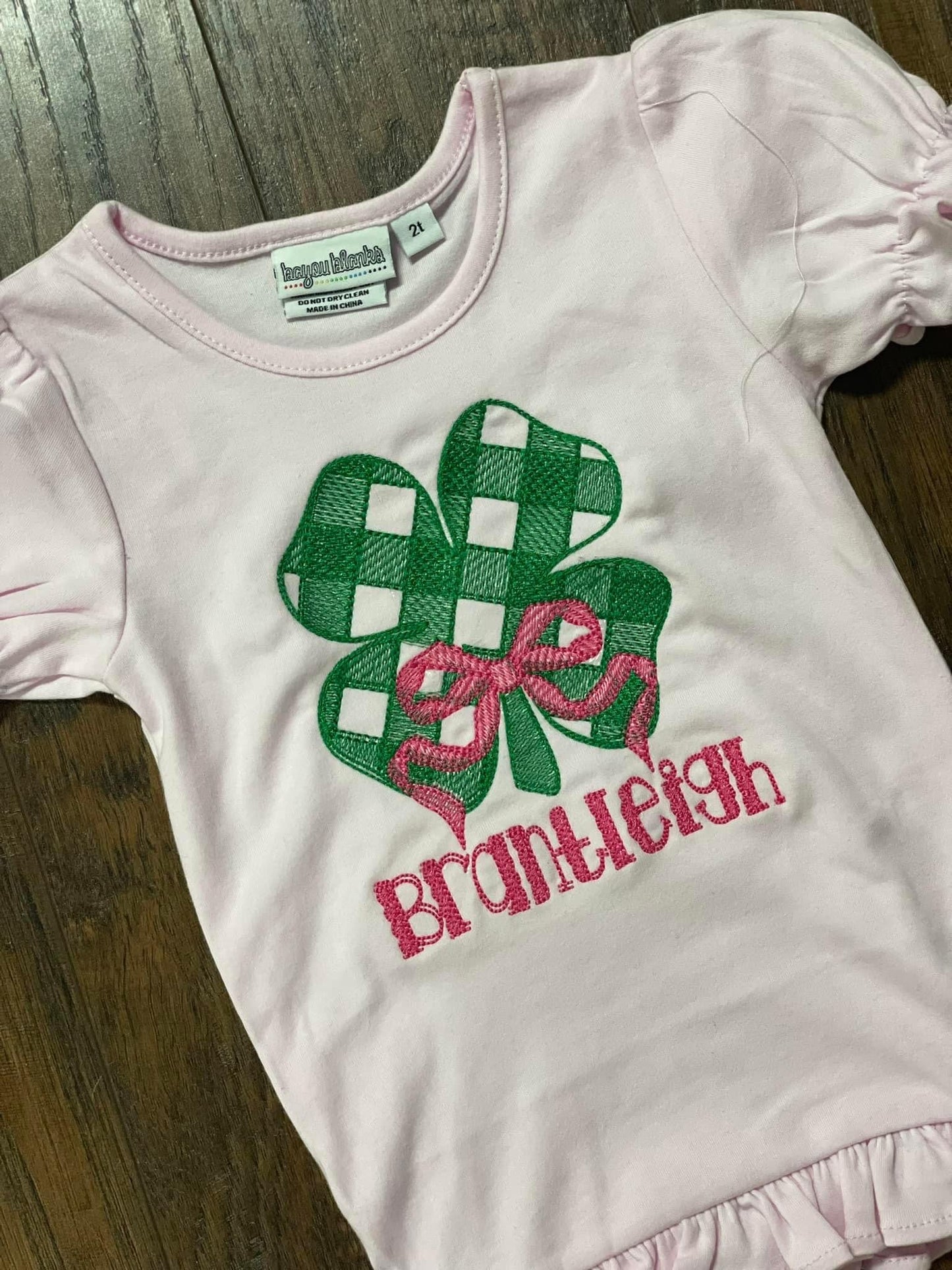 Sketch Stitch Shirt - Gingham Shamrocks