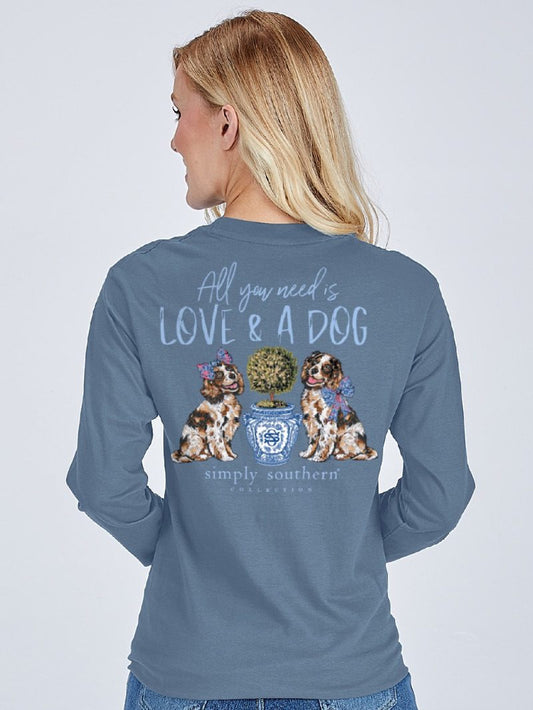 Simply Southern Love & A Dog Long Sleeve Tee