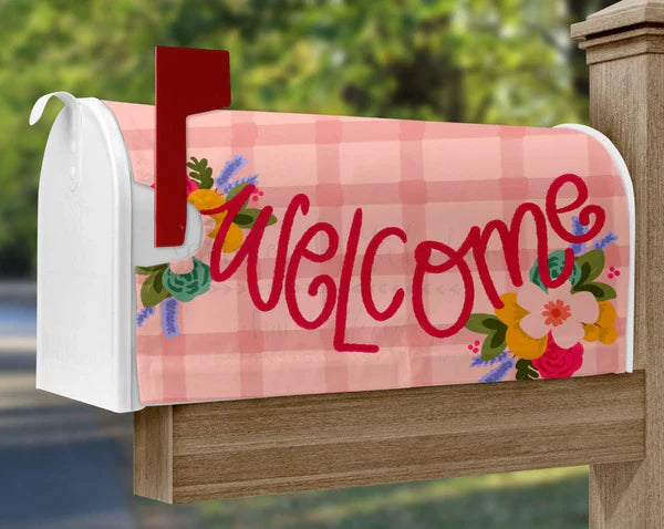 DBR Pink Welcome Mailbox Cover