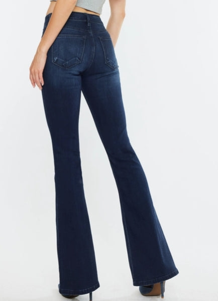 Kancan Dark Mid Rise Flare Jeans KC6102D