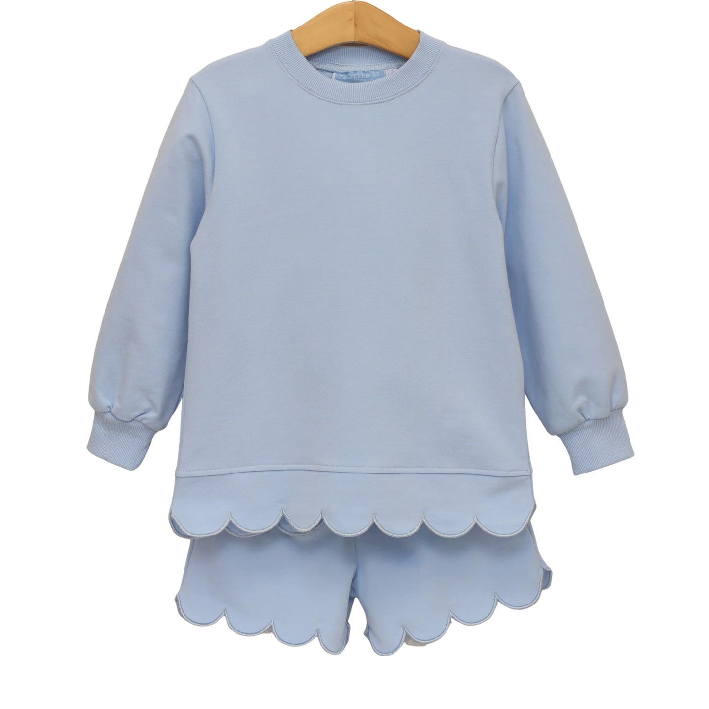 Trotter Street Sophia Scalloped Set- Light Blue