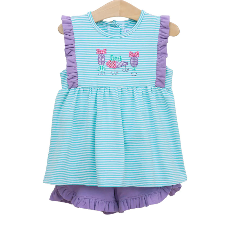 Trotter Street Fishing Lures Ruffle Short Set