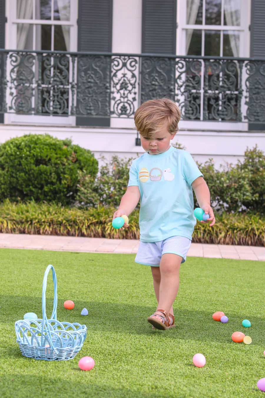 Trotter Street Bunnies & Basket Short Set