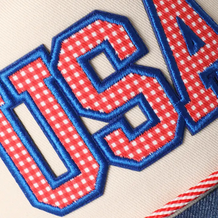 USA Gingham Patch Hat