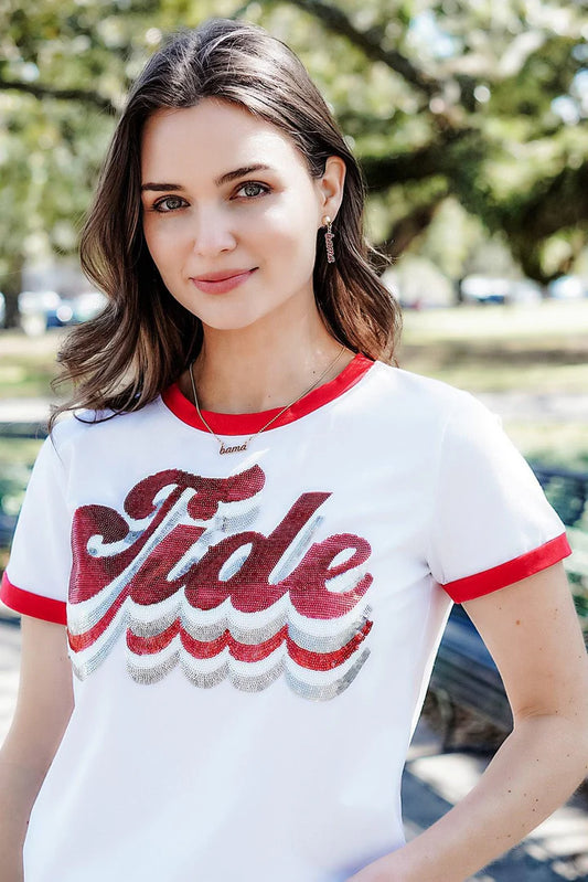 Canvas Gameday Enamel Script Earrings