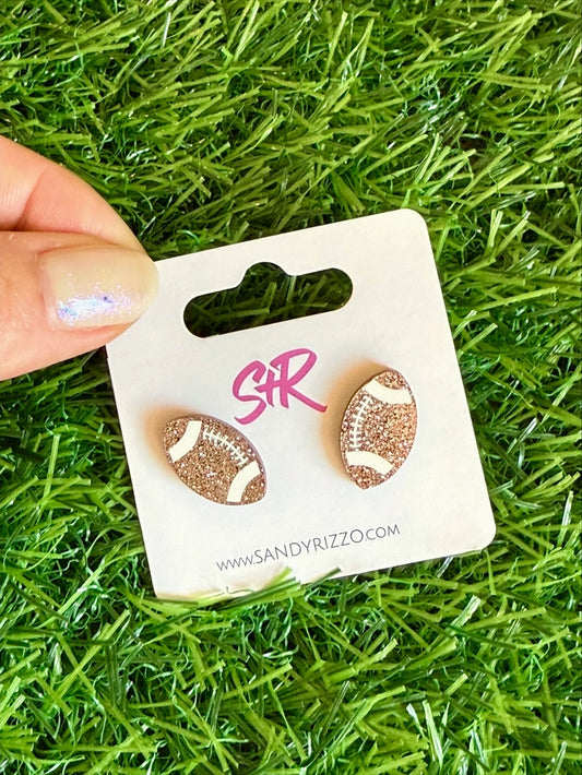 S+R Glitter Acrylic Football Studs