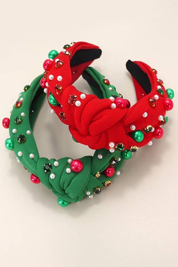 BF Christmas Jingle Bell Beaded Headband