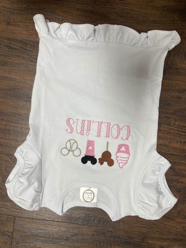 Embroidery Ruffle Tee - Magical Snacks