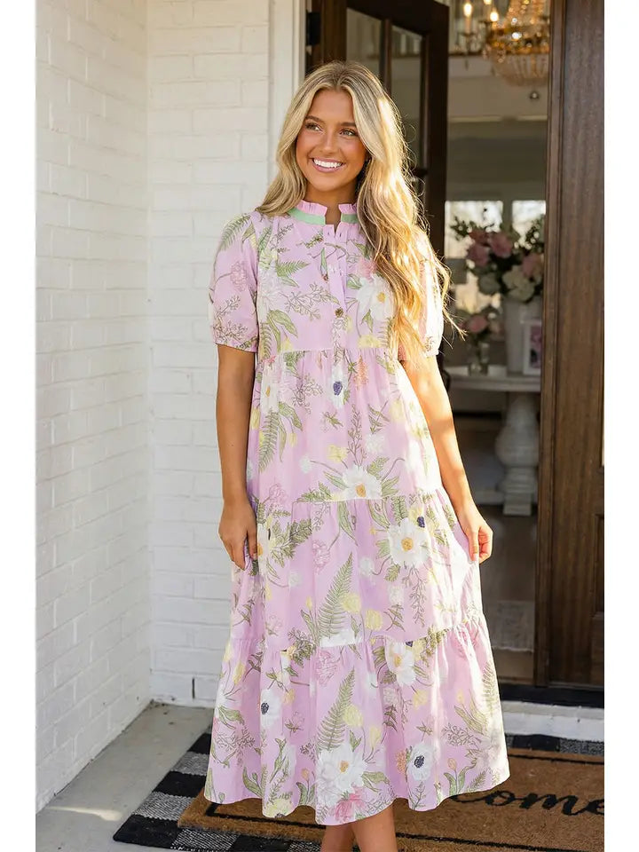 LAS Floral Tiered Maxi Dress