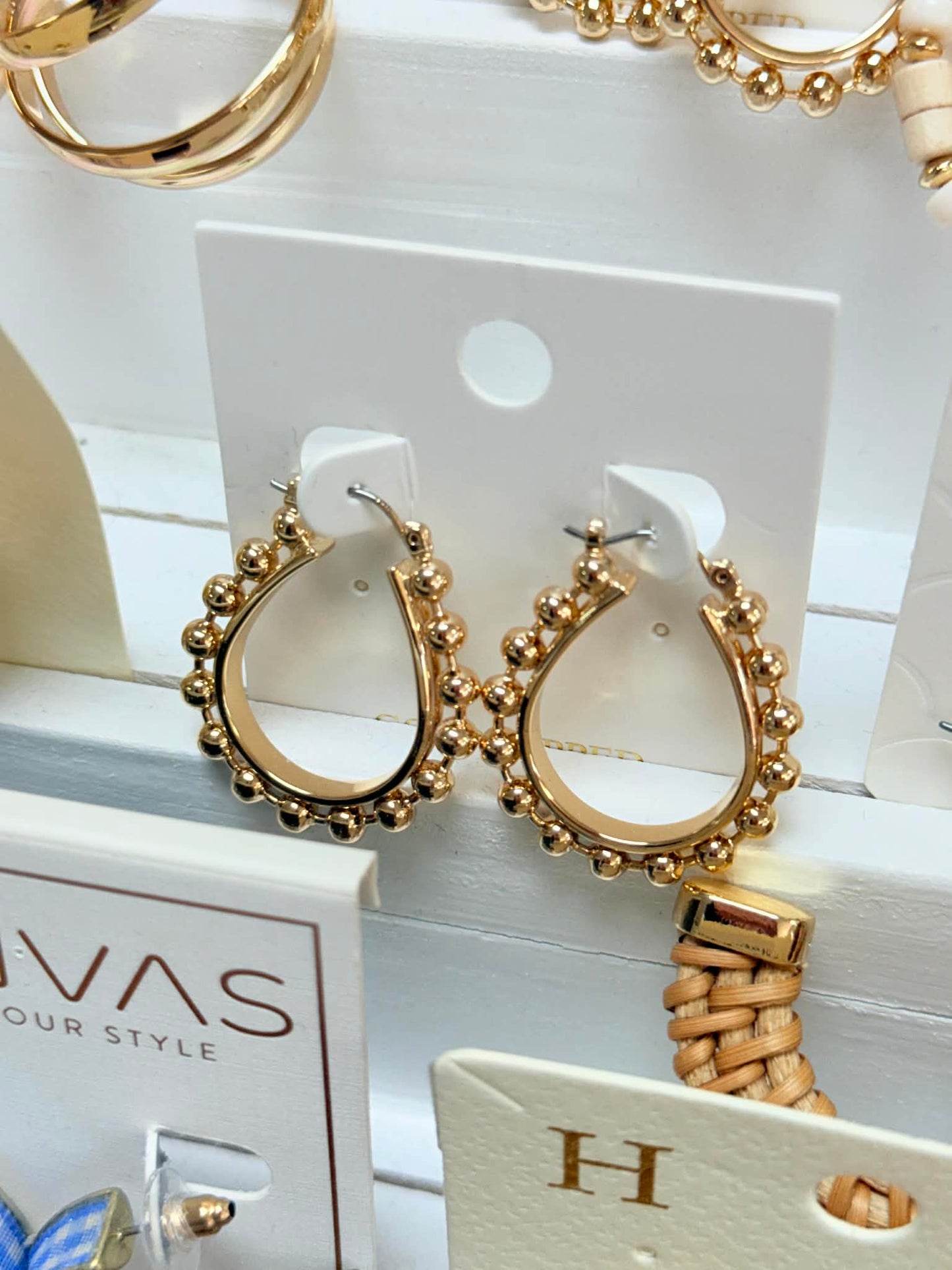 GS Dotted Teardrop Earrings