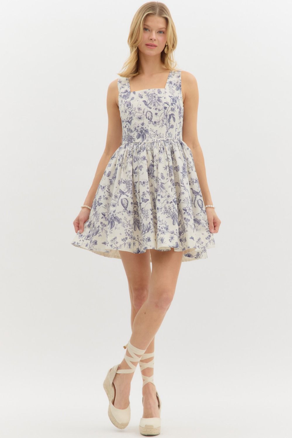 Entro Toile Square Neck Mini Dress