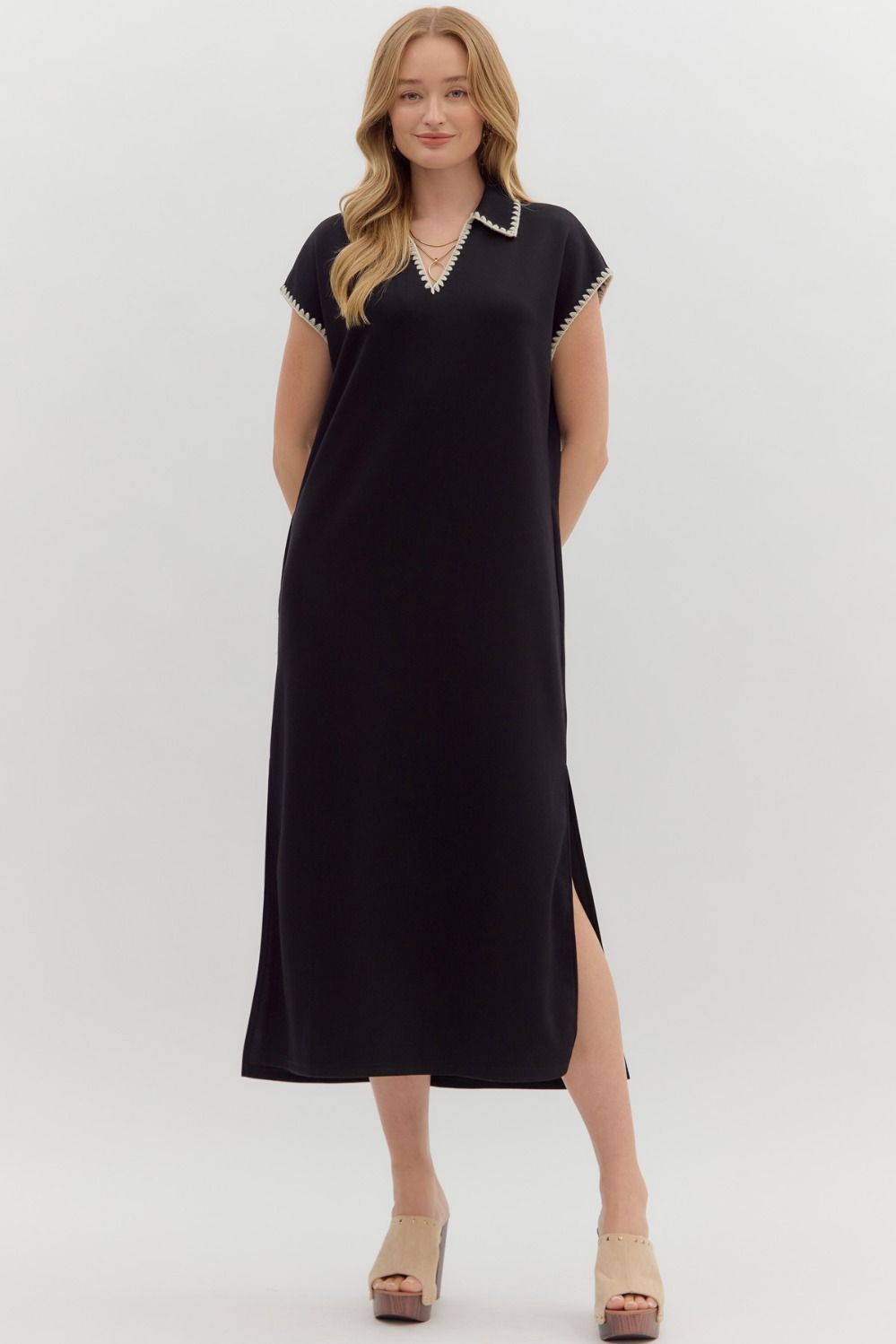 Jodifl Luxe Midi Dress with Stitching Detail