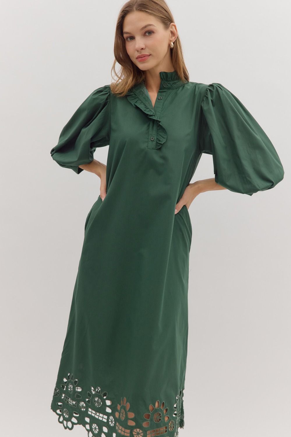 Entro Ruffle Midi with Eyelit Bottom