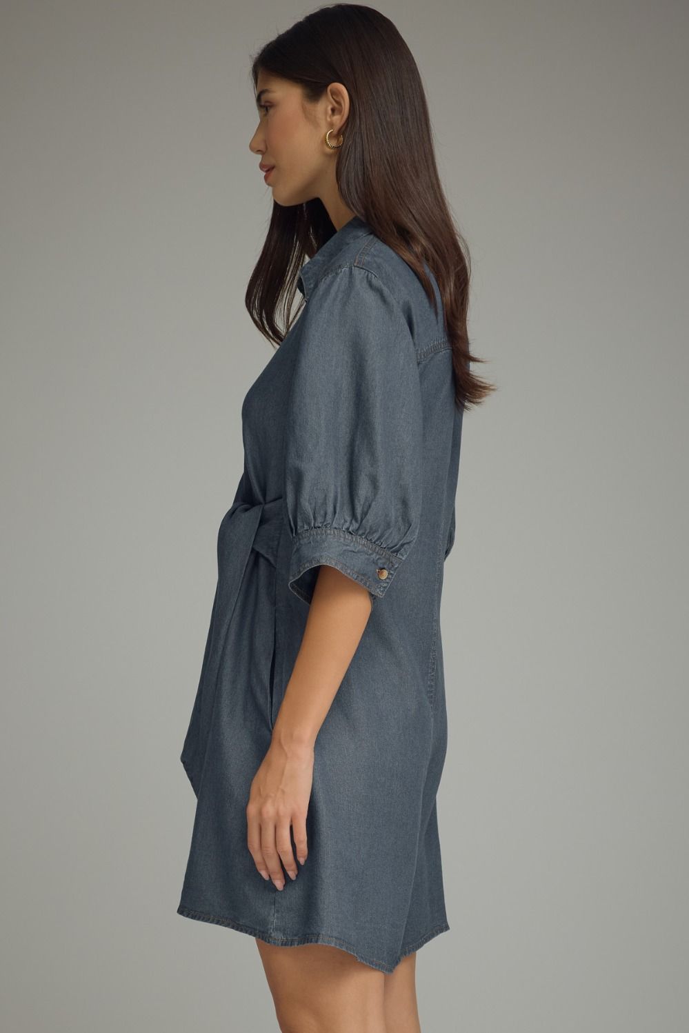 Entro Denim Mini Dress with Side Tie