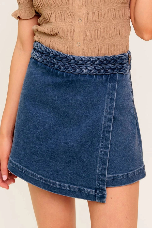 FT Braided Denim Skort
