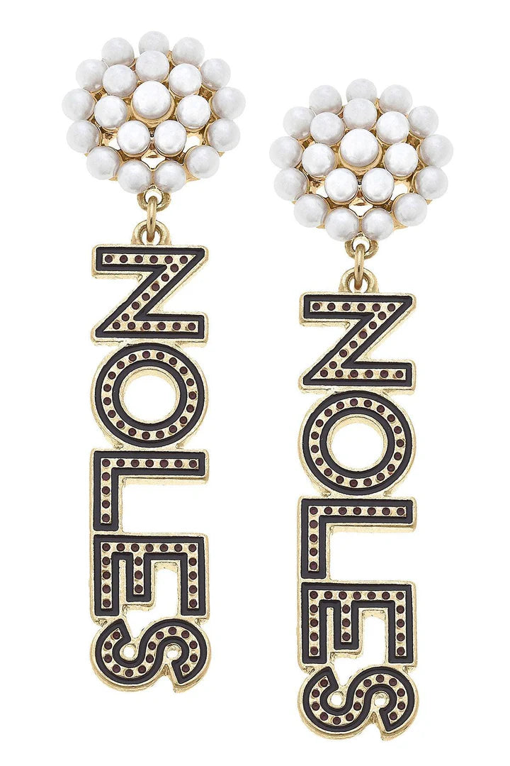 Canvas Noles Dotted Enamel Drop Earrings