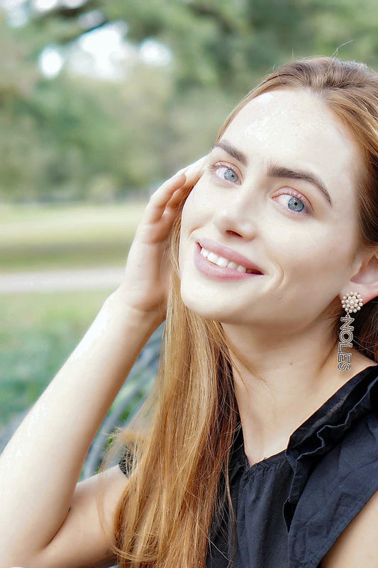 Canvas Noles Dotted Enamel Drop Earrings