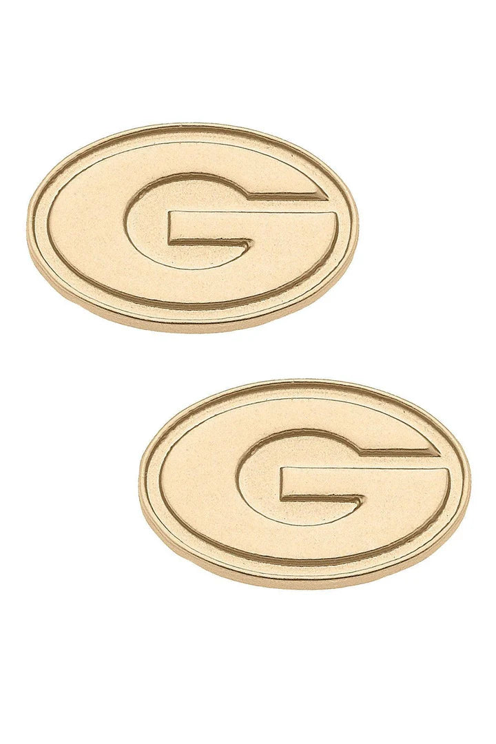 Canvas Georgia Bulldogs 24K Gold Plated Studs
