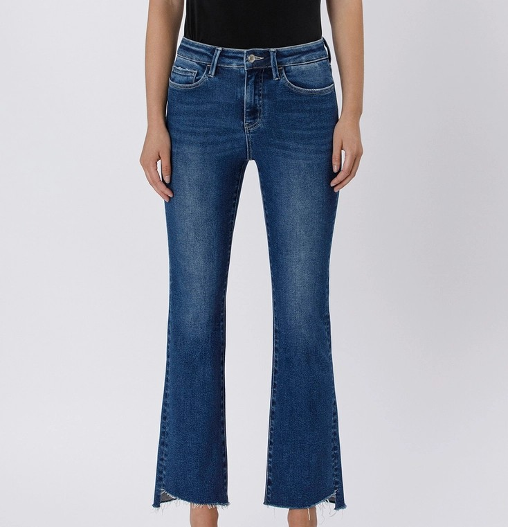 Lovervet Raw Side Step Hem Bootcut Jeans