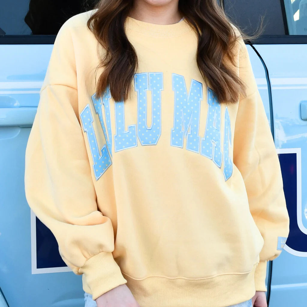 LULU MAC Butter Sweatshirt with Blue Dots