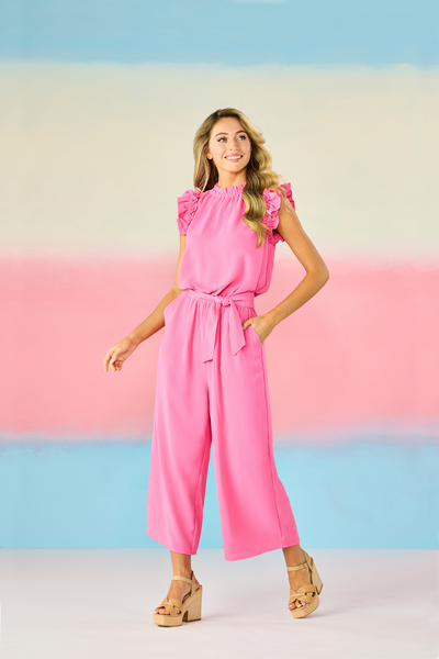 Mudpie Arlette Pink Jumpsuit