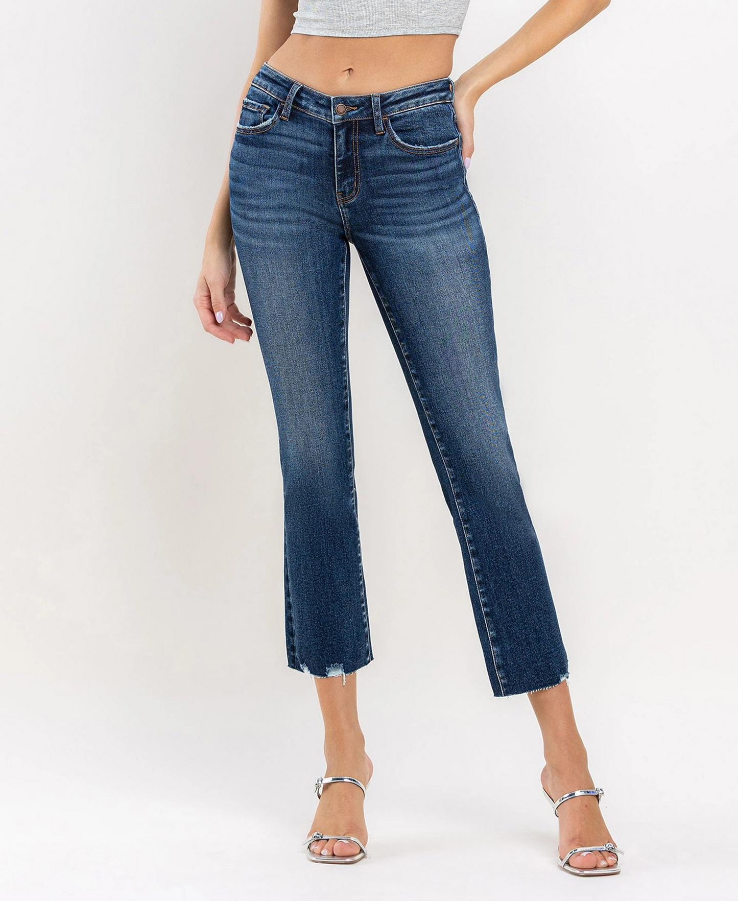 Vervet Mid Rise Crop Mini Bootcut Jeans