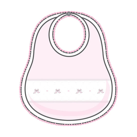 Magnolia Baby Amelia's Classics Pink Smocked Bib