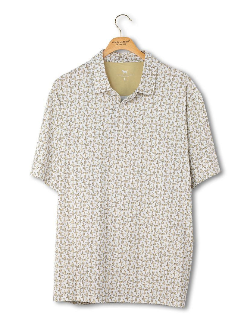 Simply Southern Men's Polo - Water Dude Beige