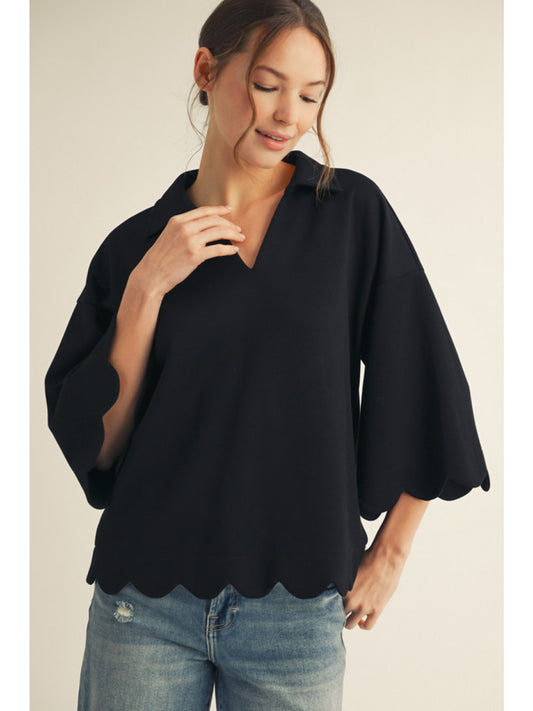 Jodifl Scallop Sleeve Luxe Shirt