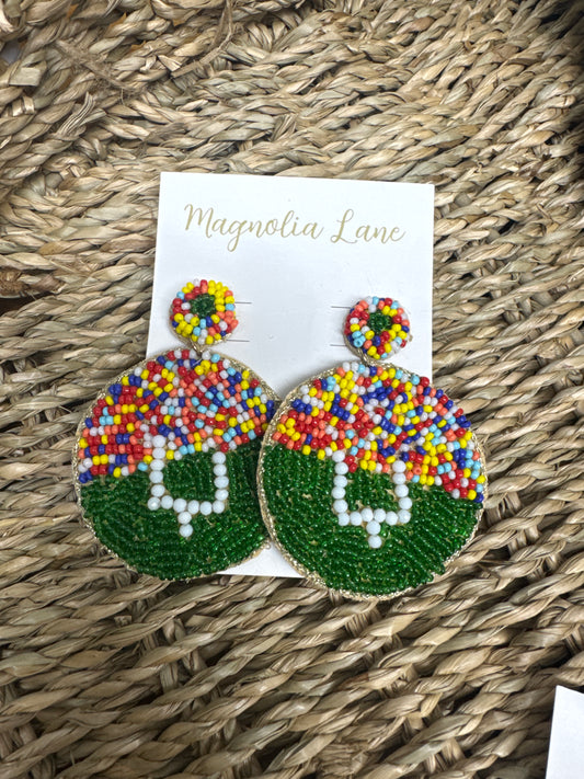 GS Beaded Field goal Earrings