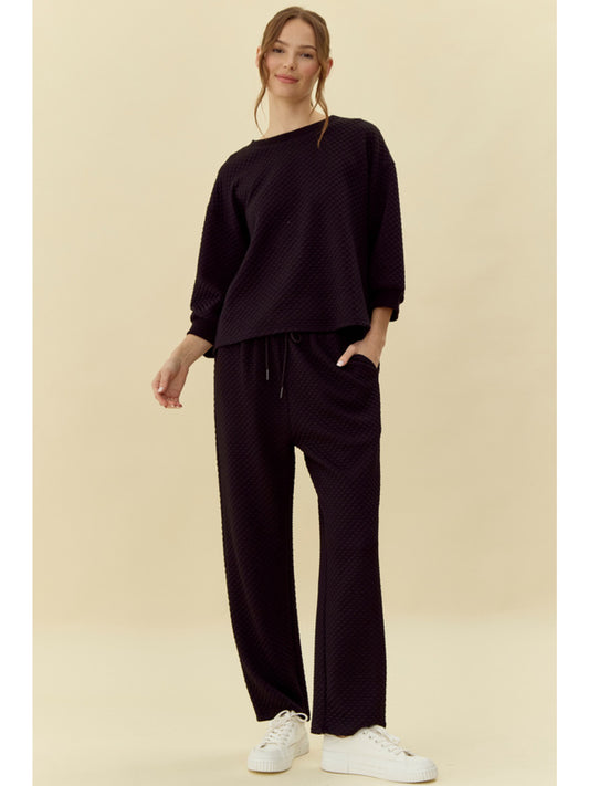 Jodifl Textured 3/4 Sleeve Pant Set