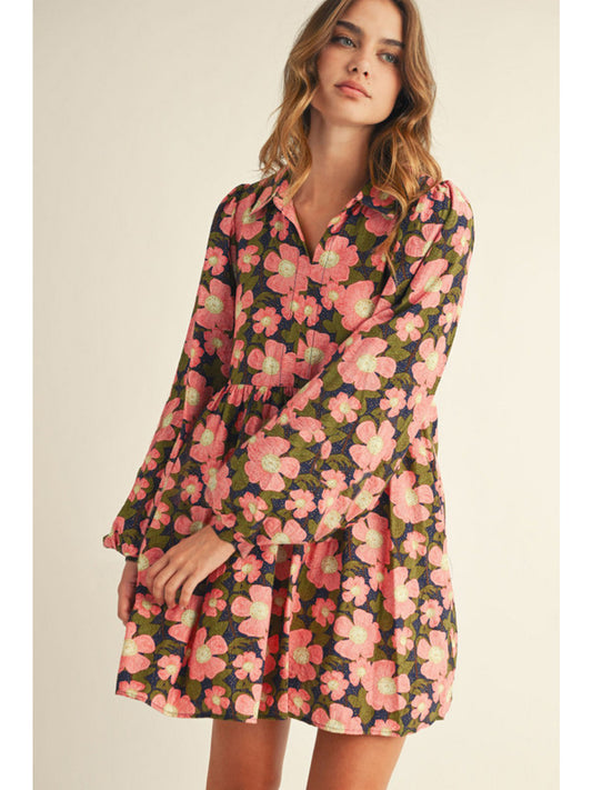 Jodifl Long Sleeve Babydoll Floral Dress