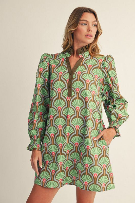 Jodifl Puff Shoulder Boho Floral Dress