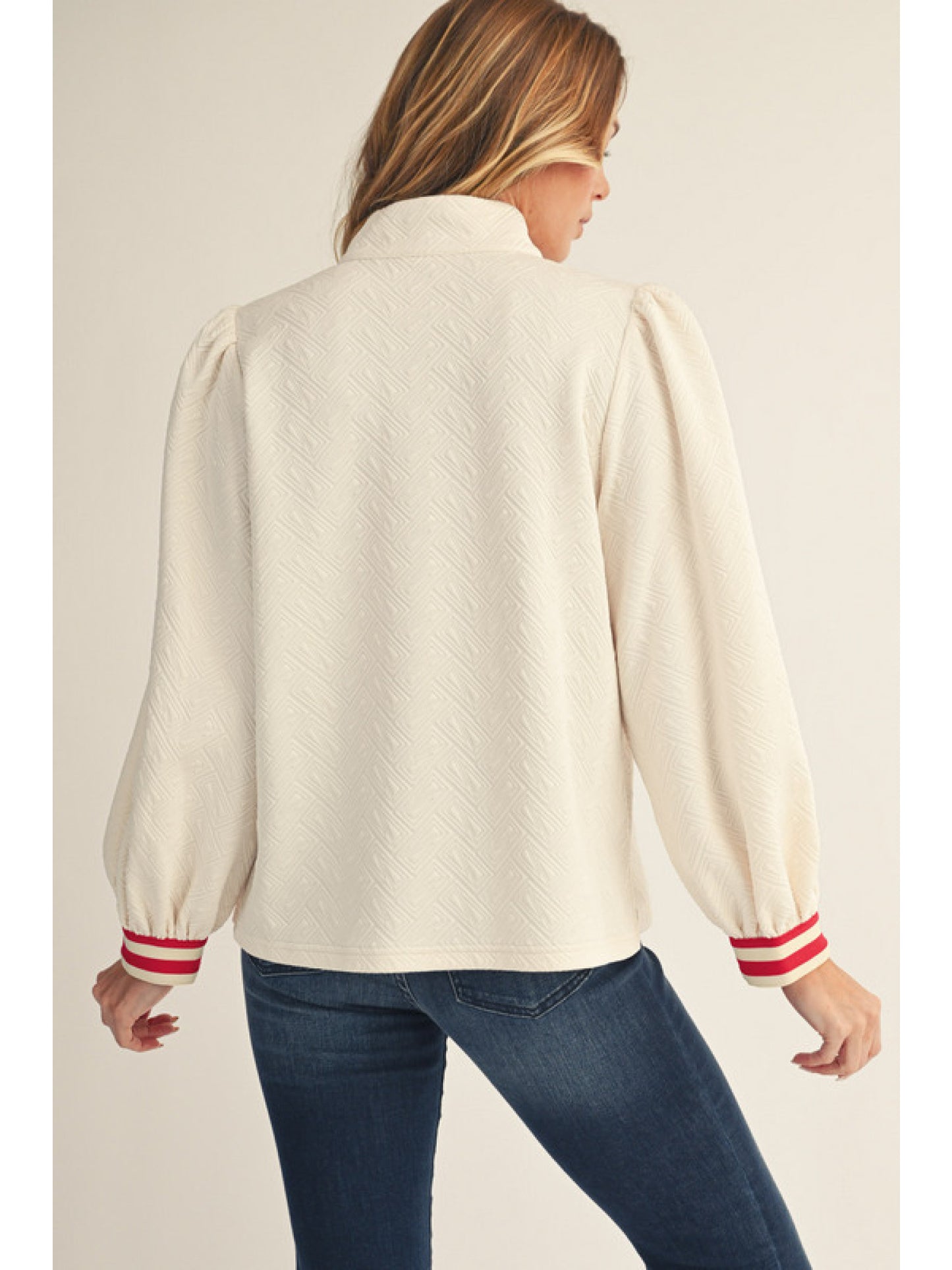 Jodifl Textured Top with Striped Zip Detailing