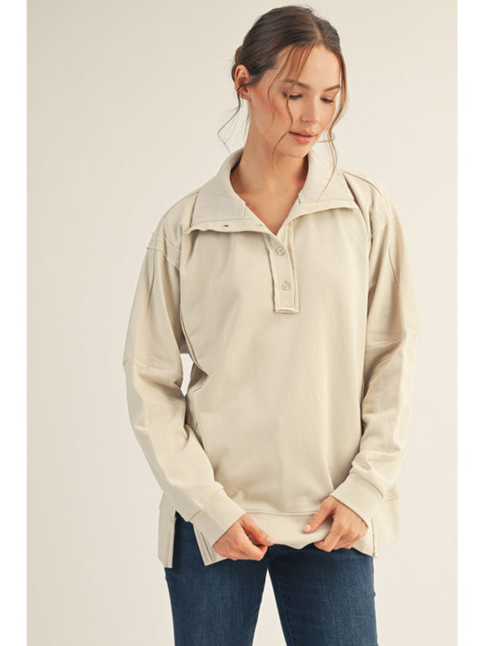 Jodifl Drop Shoulder Solid Raw Hem Top
