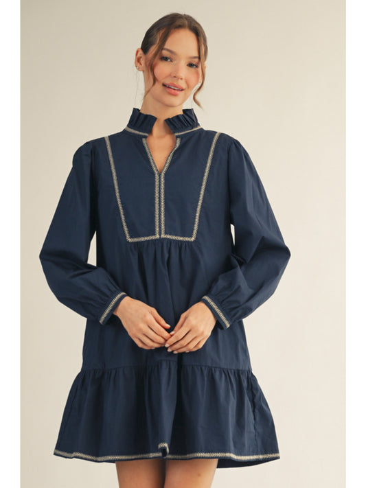 Jodifl Long Sleeve Stitched Dress