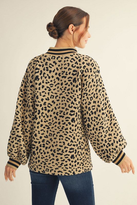 Jodifl Textured Leopard Top with Band Accents