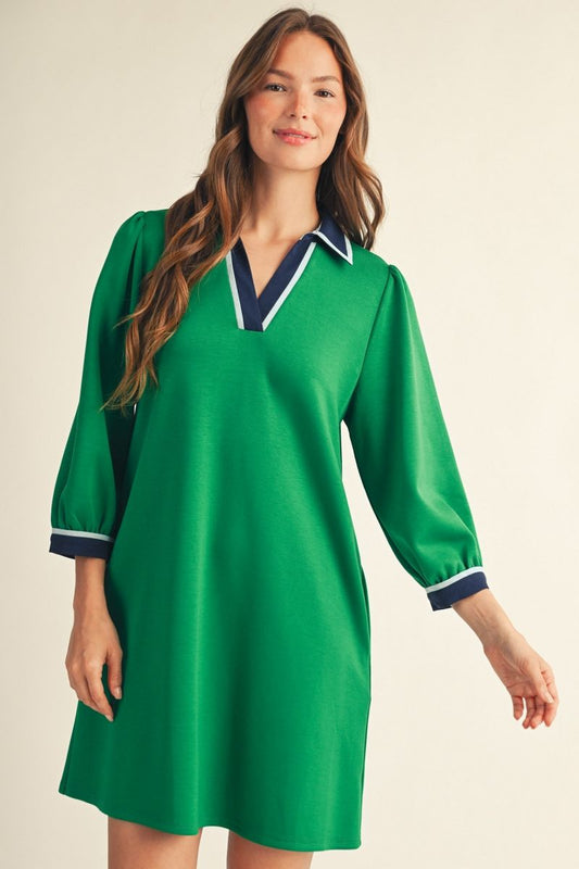 Jodifl Solid Dress with Color Contrast Trim
