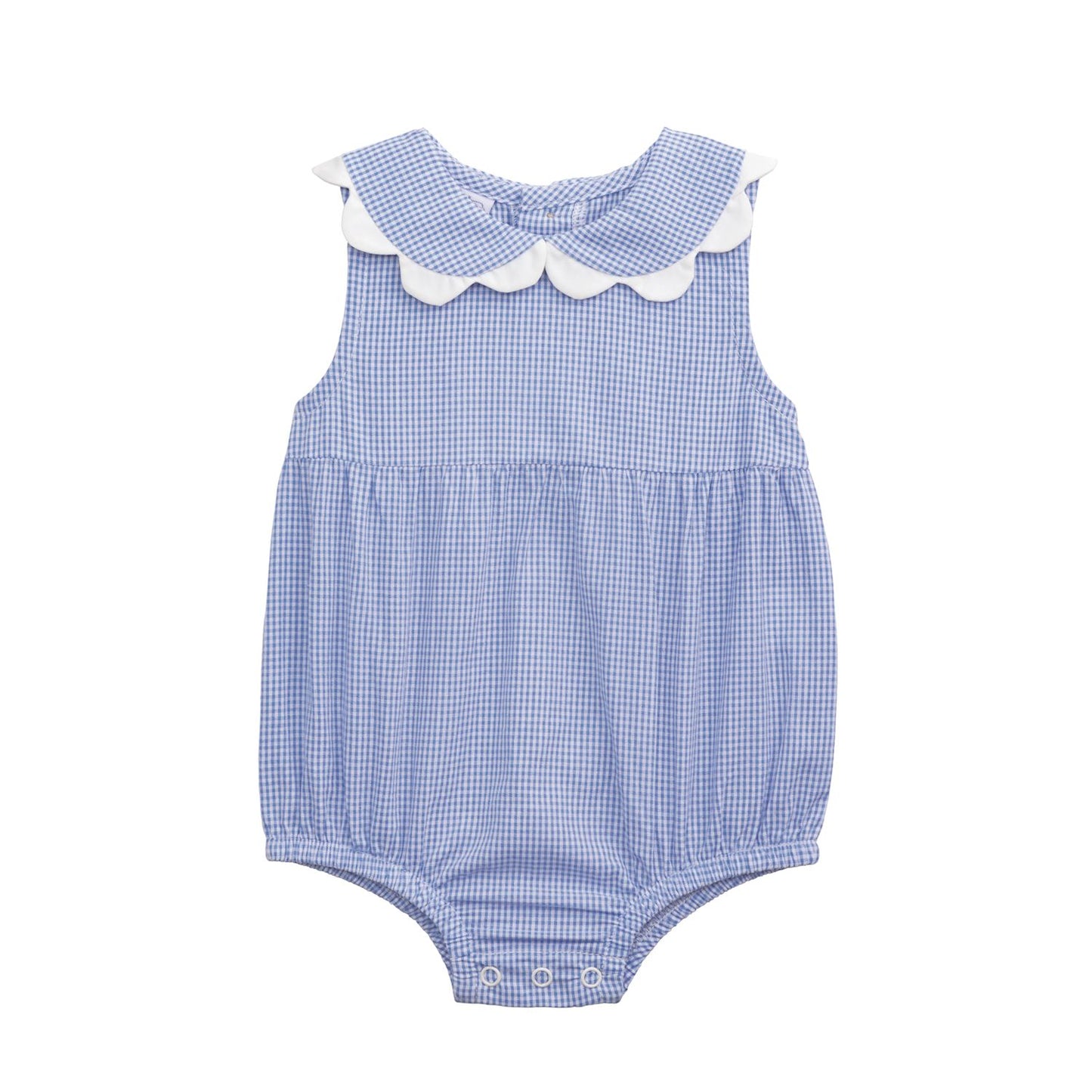 Mudpie Blue Gingham Scallop Bubble