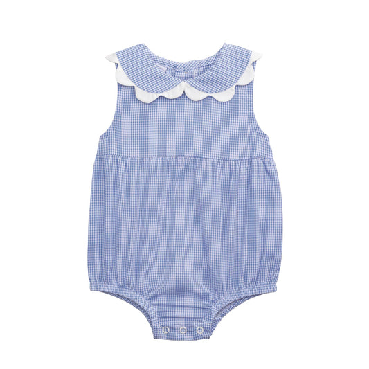 Mudpie Blue Gingham Scallop Bubble