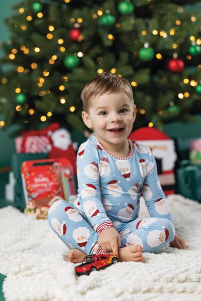 Mudpie Boy Santa Glow Pajama Set
