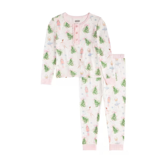 Mudpie Christmas Tree Bow Kids PJs